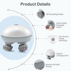 Smart Scalp Massager | 96 Silicon Kneading Points with Detachable Heads | Scalp, Body & Head Massager for Hair Growth